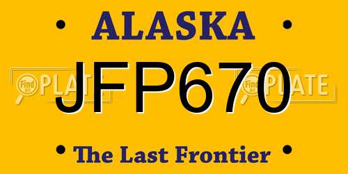 JFP670 Alaska License Plate
