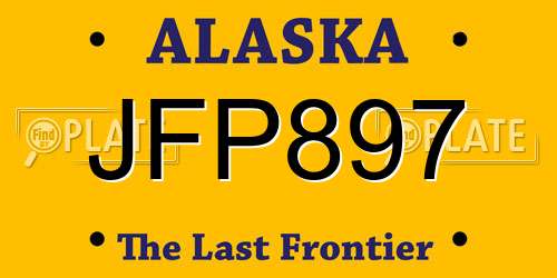 JFP897 Alaska License Plate