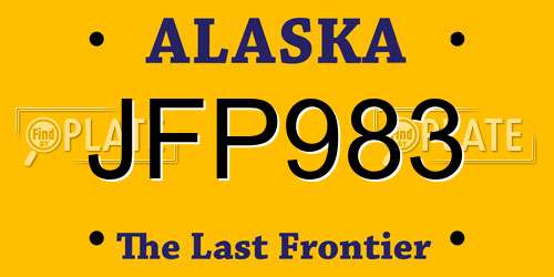 JFP983 Alaska License Plate