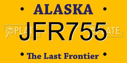 JFR755 Alaska License Plate