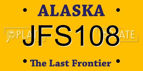 JFS108 Alaska License Plate