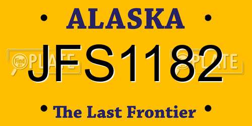 JFS1182 Alaska License Plate