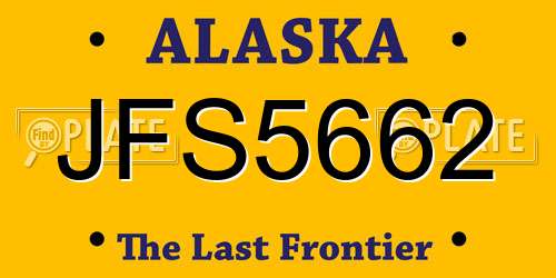 JFS5662 Alaska License Plate