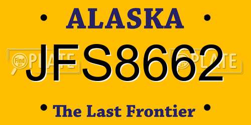 JFS8662 Alaska License Plate