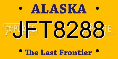 JFT8288 Alaska License Plate