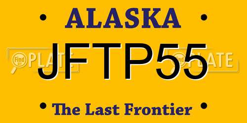 JFTP55 Alaska License Plate