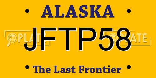 JFTP58 Alaska License Plate