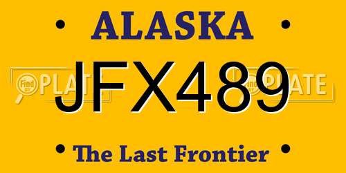 JFX489 Alaska License Plate