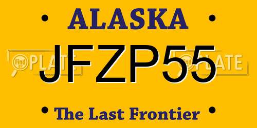 JFZP55 Alaska License Plate