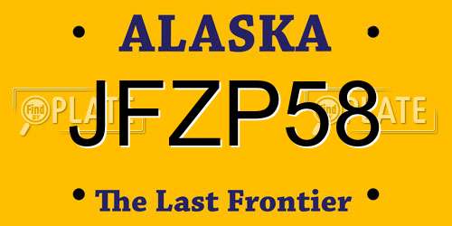 JFZP58 Alaska License Plate