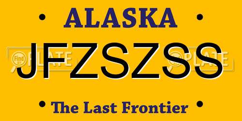JFZSZSS Alaska License Plate