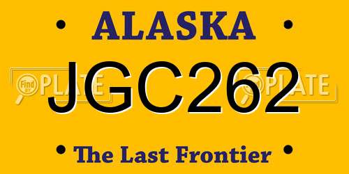 JGC262 Alaska License Plate