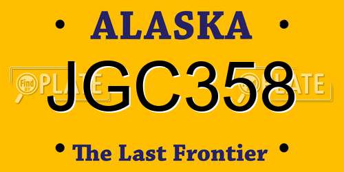 JGC358 Alaska License Plate