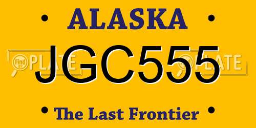 JGC555 Alaska License Plate