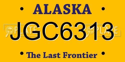 JGC6313 Alaska License Plate