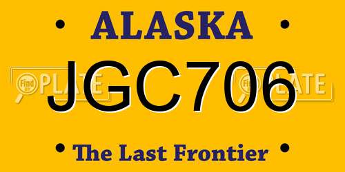 JGC706 Alaska License Plate