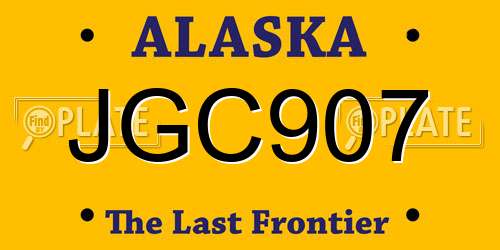 JGC907 Alaska License Plate