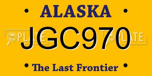 JGC970 Alaska License Plate