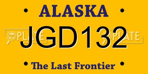 JGD132 Alaska License Plate