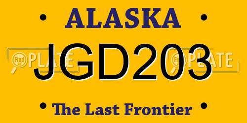 JGD203 Alaska License Plate
