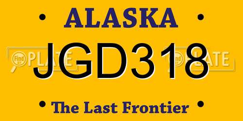 JGD318 Alaska License Plate