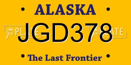 JGD378 Alaska License Plate