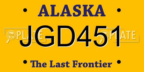 JGD451 Alaska License Plate