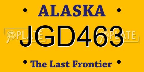 JGD463 Alaska License Plate