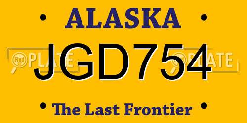 JGD754 Alaska License Plate