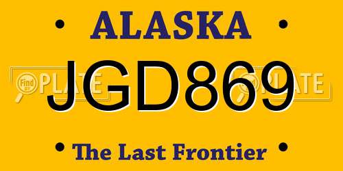 JGD869 Alaska License Plate
