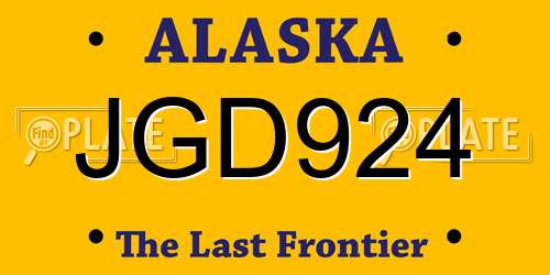 JGD924 Alaska License Plate