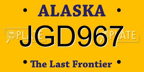 JGD967 Alaska License Plate