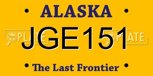 JGE151 Alaska License Plate