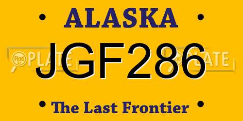 JGF286 Alaska License Plate