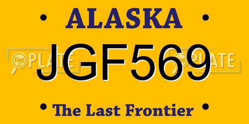JGF569 Alaska License Plate