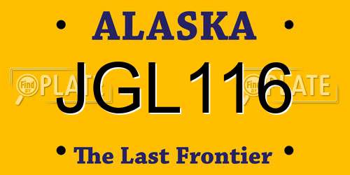 JGL116 Alaska License Plate