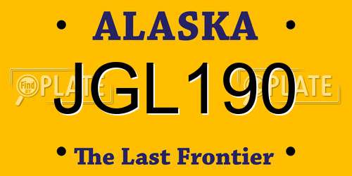 JGL190 Alaska License Plate