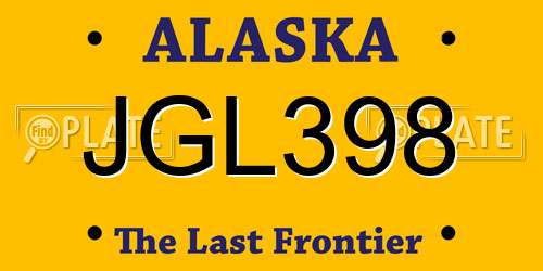 JGL398 Alaska License Plate