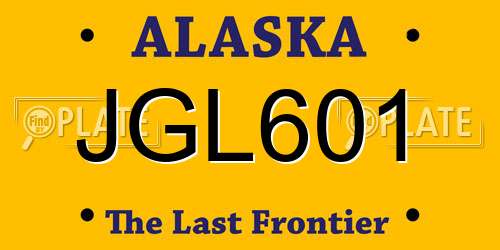 JGL601 Alaska License Plate