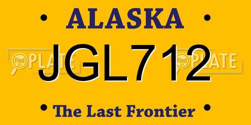 JGL712 Alaska License Plate
