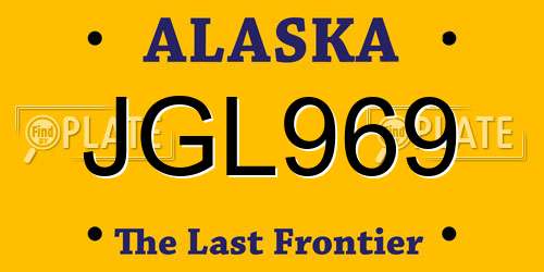 JGL969 Alaska License Plate
