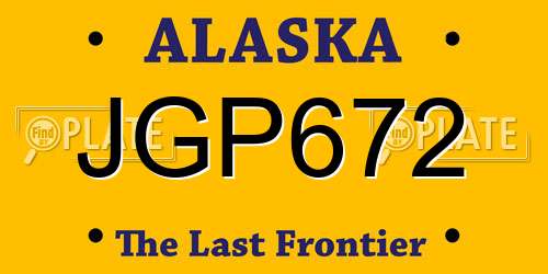 JGP672 Alaska License Plate
