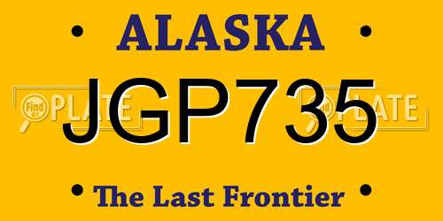 JGP735 Alaska License Plate