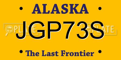 JGP73S Alaska License Plate