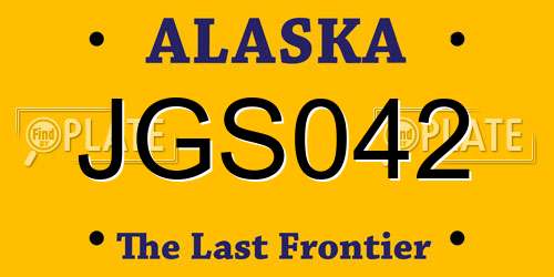 JGS042 Alaska License Plate