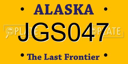 JGS047 Alaska License Plate