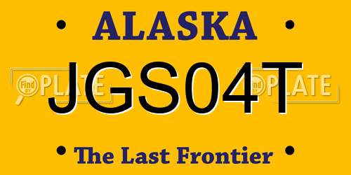 JGS04T Alaska License Plate