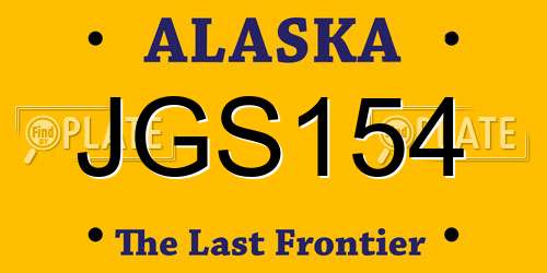 JGS154 Alaska License Plate