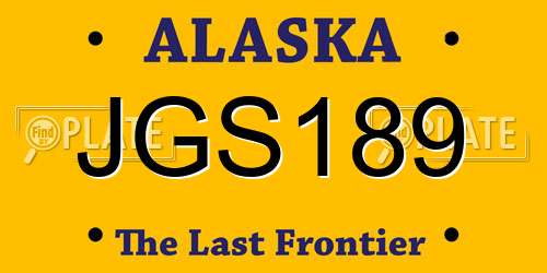 JGS189 Alaska License Plate