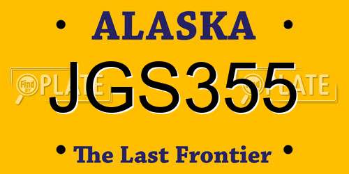 JGS355 Alaska License Plate